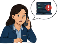 Employee verifying a system concern with the correct contact